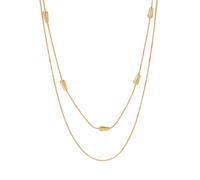 18K Plated Two-Tone Harvest Layered Necklace for Women, Stacked Jewelry