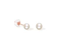 18K Rose Gold Ball Earrings 750 Rose Gold Real Freshwater Pearl Earring Jewellery Gifts for Women Mom Daughter Ladies Bride Birthday Wedding Anniversary Size 4.5/5.5mm