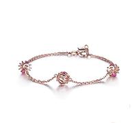 18K Rose Gold Bracelets for Women, Bride Bracelet for Wedding Hollow Lantern with Ruby Rose Gold, Chain Length 16~19 cm Household faucets
