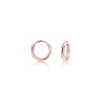 18K Rose Gold Plated 925 Sterling Silver Small Hoop Earrings 8mm - Thin Huggies Hoops for Cartilage, Helix, Nose Piercing - Rose Gold Sleeper Earrings - Hypoallergenic, Unisex Tiny Hoops 1.5mm