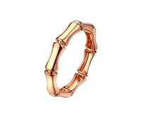 18K Rose Gold Rings, Simple Promise Rings Bamboo Joint Rose Gold Jewelry for Valentine's Day Size L 1/2