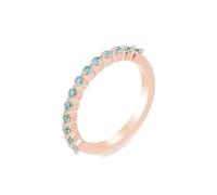 18K Rose Gold Rings, Women's Engagement Ring Moissanite Round Rose Gold Band for Mother Size M 1/2