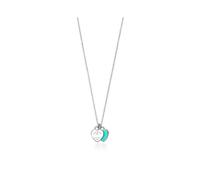 (【18K White and blue Double Heart with Diamonds) Enamel heart pure silver S925 thick silver exquisite craftsmanship, a rare and light luxury necklace, a versatile collarbone chain for women