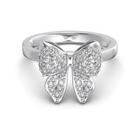 18K White Gold Dainty Butterfly Jewelry Set for Wen, 5A Cubic Zirconia Earring Necklace Ring Set,Infinity Forever Love Knot s Her