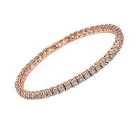 18K White Gold Plated 3mm Cubic Zirconia Classic Tennis Bracelet | White Gold Bracelets for Women | Size 6.5-7.5 Inch