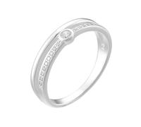 18K White Gold Ring Wedding Band, Women's Rings 2 Layers Au750 White Gold Band with Moissanite Size T 1/2