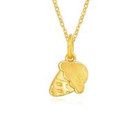 18K Yellow Gold Women Ice Cream Shape Necklace Wedding Jewelry Bride