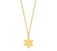 18K Yellow Gold Women Snowflake Necklace Wedding Jewelry for Brides