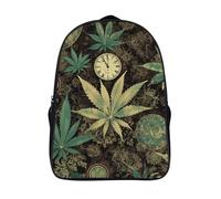 18L A Puff in Time Weed Marijuana Laptop Backpack Adults 16" Lightweight Carry on Backpack for Travel Flight Waterproof Casual Daypack Work Bussiness Computer Bag for Office Commute Outdoor Sports