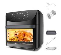 18L Air Fryer Oven, 10 in 1 Mini Oven Digital 1800W Airfryer with Large Mesh Tray & Rotisserie, Countertop Friendly & Dishwasher Safe, LED Touch Panel/Timer & Temperature Control, 18 Accessories