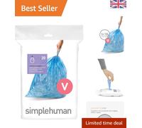 18L Blue Custom Fit Bin Liners - 20 Durable Drawstring Bags for Easy Disposal