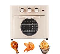 18L Electric Household Multi-function Oven, Large-capacity Compact Air Fryer Oven with 3 Mechanical Knob, 360° Hot Air Circulation, Air Fryer Toaster Combo with Temperature Control & Timer white
