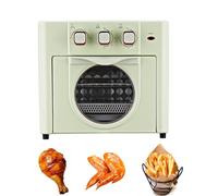 18L Electric Household Multi-function Oven, Large-capacity Compact Air Fryer Oven with 3 Mechanical Knob, 360° Hot Air Circulation, Air Fryer Toaster Combo with Temperature Control & Timer green