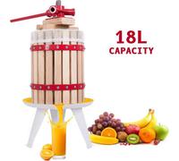 18L Hard Wood Fruit Presser Fruit Pressed Wine Cider Maker Crusher Apple Juicer Homemade Kit Tool Hard Wood
