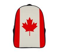 18L Retro Canada Flag Pattern Laptop Backpack Adults 16" Lightweight Carry on Backpack for Travel Flight Waterproof Casual Daypack Work Bussiness Computer Bag for Office Commute Outdoor Sports
