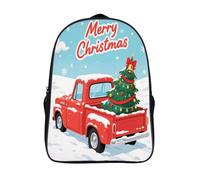 18L Retro Pickup And Christmas Tree Laptop Backpack Adults 16" Lightweight Carry on Backpack for Travel Flight Waterproof Casual Daypack Work Bussiness Computer Bag for Office Commute Outdoor Sports