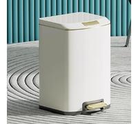 18L Soft Close Stainless Steel Kitchen Trash Can with Step Pedal & Inner Bucket Cream White - Perfect for Home & Office Garbage Disposal Large Capacity Waste Bin