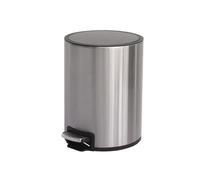 18L Stainless Steel Pedal Trash Can - Sleek Kitchen Bin with Lid & Removable Inner Bucket Stylish Silver Rubbish Container for Bathroom & Kitchen Use