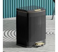 18L Stainless Steel Step Pedal Trash Can with Soft Close Lid High Capacity Garbage Bin for Kitchen Bathroom Living Room & OfficeStylish Black Design