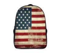 18L Vintage American USA Flag Laptop Backpack Adults 16" Lightweight Carry on Backpack for Travel Flight Waterproof Casual Daypack Work Bussiness Computer Bag for Office Commute Outdoor Sports