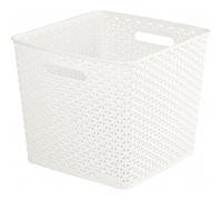 (18l, White) Curver Nestable Rattan Effect Basket