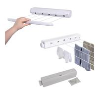 18M Wall Mounted 5 Line Retractable Washing Line - Extendable Clothes Dryer Rope for Garden, Balcony, Indoor, Bathroom - Strong Laundry Airer Reel for Outdoor Use