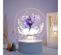 18meng Art Genshin Impact Ganyu 7 Color Led Acrylic Night Light 3D Anime Style Colorful Night Light Genshin Anime Figure Lamp Touch Stickers for Kid Bedroom Decoration Birthday Gift