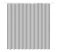 18meng Art Grey Shower Curtain 100 x 170 cm Waterproof Mould Proof Resistant Polyester Fabric Bathroom Curtain with 12 Hooks Washable Weighted Shower Curtains for Bath Tub Shower Stall