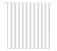 18meng Art White Shower Curtain 100 x 170 cm Waterproof Mould Proof Resistant Polyester Fabric Bathroom Curtain with 12 Hooks Washable Weighted Shower Curtains for Bath Tub Shower Stall