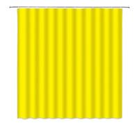 18meng Art Yellow Shower Curtain 100 x 190 cm Waterproof Mould Proof Resistant Polyester Fabric Bathroom Curtain with 12 Hooks Washable Weighted Shower Curtains for Bath Tub Shower Stall