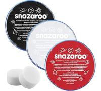 18ml Face & Body Paint Set (BLACK WHITE, RED & SPONGES ) 5PC Kit Dead Vampire Halloween Make Up FX Paints