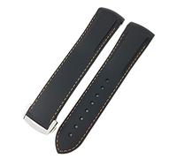 18Mm 19Mm 20Mm 21Mm 22Mm Rubber Silicone Watch Bands for Speedmaster Strap Blue Black Orange/Black Orange Line/20Mm