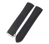 18Mm 19Mm 20Mm 21Mm 22Mm Rubber Silicone Watch Bands for Speedmaster Strap Blue Black Orange/Black Red Line/21Mm
