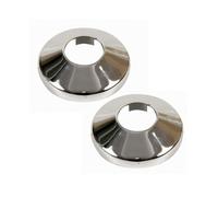 (18mm) 2 Pieces Pvc Chromed Radiator Pipe Cover Collar Rose 15mm, 18mm, 22mm x 2
