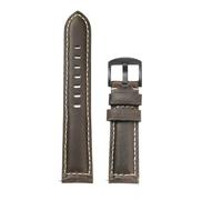 18mm 20mm 22mm 24mm 26mm Quick Release Vintage Oil Wax Leather Watch Strap Waterproof Band Accessories Pin Buckle With Tool(Grey,24mm)