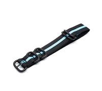 18mm 20mm 22mm 24mm Army Sports Wristband NATO Watch Strap Nylon Cloth Stripe Bracelet with Black Ring Buckle, 22mm