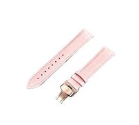 18mm 20mm 22mm 24mm Bamboo Pattern Strap Butterfly Buckle Business Casual Watchband Watch Accessories Green(Pink-rose gold,20mm)