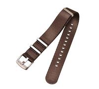 18mm 20mm 22mm 24mm Nylon Canvas Nato Watch Strap Military Sport Ring Buckle Watch Wristband, Brown, 18mm