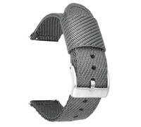 18mm 20mm 22mm 24mm Nylon Weave Strap Men Women Sport Quick Release Bracelet(Grey,18mm)