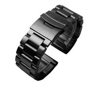 18mm 20mm 22mm 24mm Quick Release Solid Full Stainless Steel Watchbands Metal Business Bracelet(Black 3 Beads,20mm)