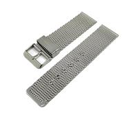 18mm 20mm 22mm 24mm Width 1.0 Thick Line Full Solid Stainless Steel Pin Buckle Watchband Milanese Mesh Universal End Watch Band(Silver,22mm)