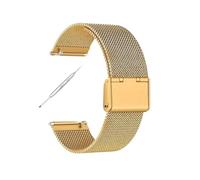 18mm 20mm 22mm 24mm Width Full Stainless Steel Watchband Wristwatch Universal Flat Head Watch Strap Accessories(Gold goukou,20mm)