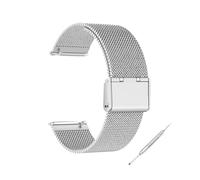 18mm 20mm 22mm 24mm Width Full Stainless Steel Watchband Wristwatch Universal Flat Head Watch Strap Accessories(Silver goukou,20mm)