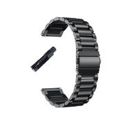 18mm 20mm 22mm 24mm Width Full Stainless Steel Watchband Wristwatch Universal Flat Head Watch Strap Accessories(Black sanzhu,18mm)