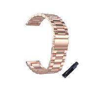 18mm 20mm 22mm 24mm Width Full Stainless Steel Watchband Wristwatch Universal Flat Head Watch Strap Accessories(Rose gold sanzhu,20mm)