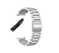 18mm 20mm 22mm 24mm Width Full Stainless Steel Watchband Wristwatch Universal Flat Head Watch Strap Accessories(Silver sanzhu,24mm)