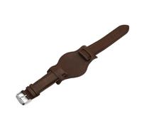 18mm 20mm 22mm Genuine Leather Watch Strap with Mat Bund, Retro Style Band for Men and Women, Black Brown Coffee(Tan,22mm)