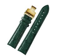 18mm 20mm 22mm Pattern soft cowhide Strap Men Butterfly Buckle Ostrich leather Green Bracelet