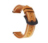 18mm/20mm/22mm Vintage Genuine Leather Handmade Quick Release Watch Band fit for Garmin Vivoactive 4/3/4S, Venu 2/2S/SQ/Venu 2 Plus(Yellowbrown,For Vivoactive 4S)