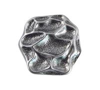 18mm/20mm/23mm Vintage Irregular Textured Dual-Tone Silver Metal Buttons (Silver, 20mm 5Pcs)